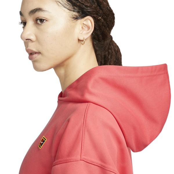 Encontraproduto.com.br - Blusão Com Capuz Nike Court Fleece Feminino - Coral