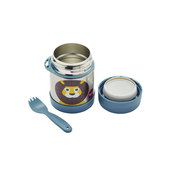 Encontraproduto.com.br - Pote Térmico Inox com Talher Leão 3 Sprouts