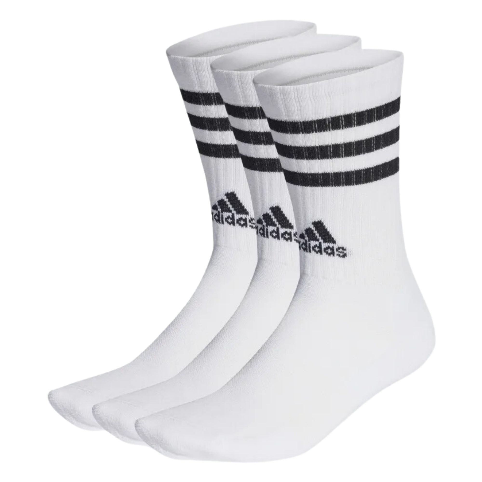 Kit Meia Cano Alto Adidas 3-Stripes 3 Pares Unissex - Branca