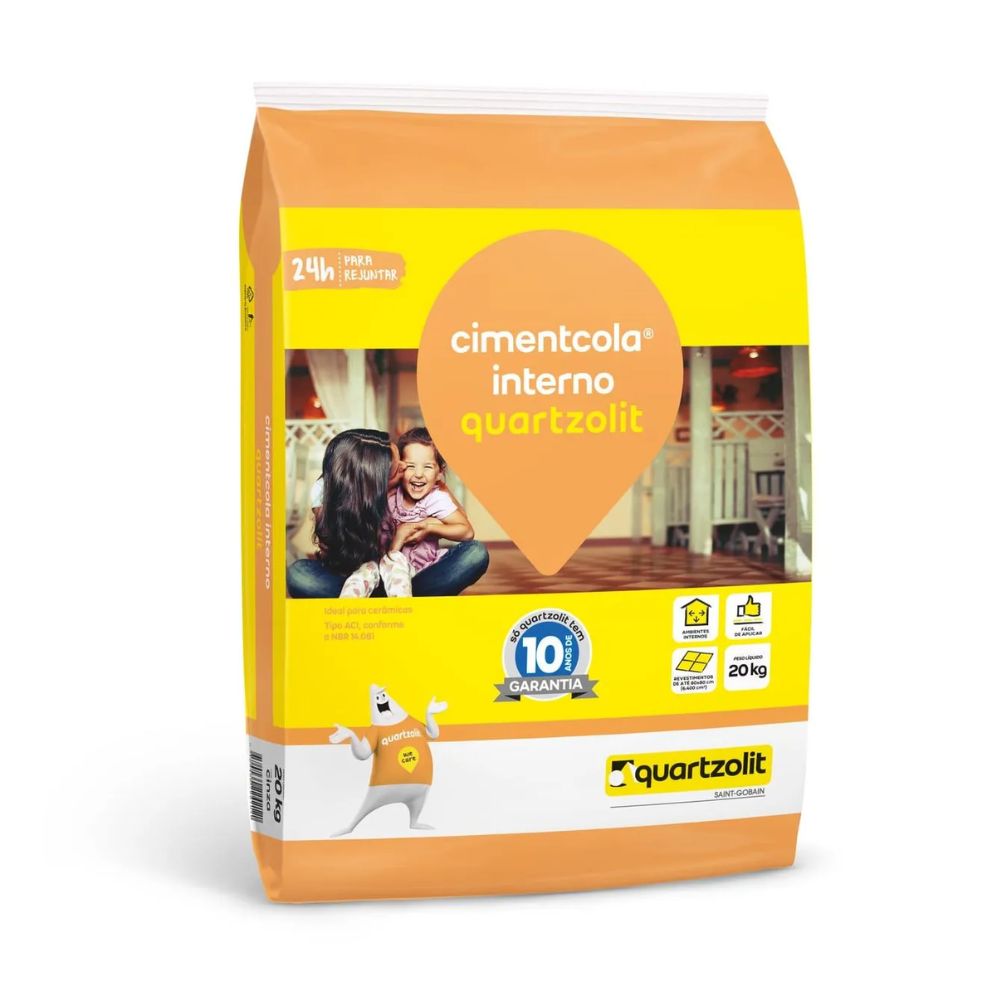 Argamassa Cimentocola ACI Uso Interno 20Kg Cinza Quartzolit - Ilheus