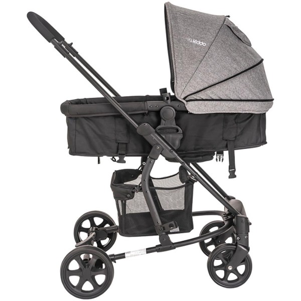 Encontraproduto.com.br - Carrinho de Bebê Travel System Kiddo Prima Melange Grafite + Casulo Click
