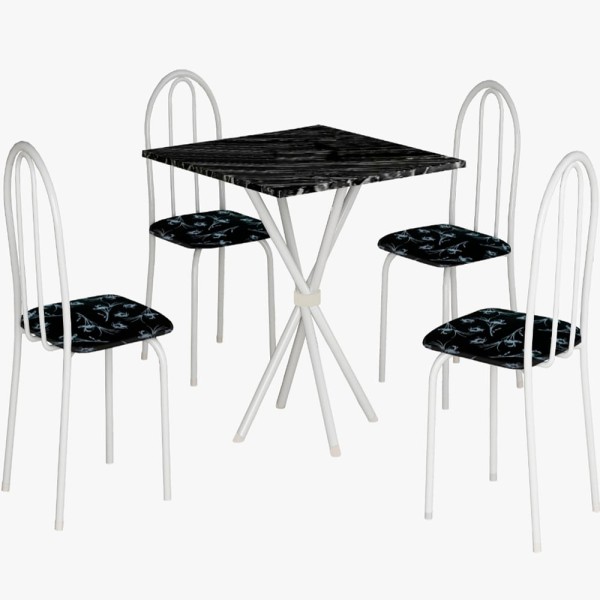 Encontraproduto.com.br - Mesa de Jantar 4 Cadeiras Branca Anne Soma Móveis