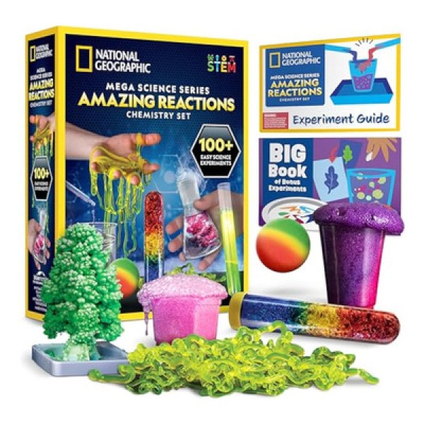 Encontraproduto.com.br - Kit de Química com 45 Experimentos Científicos, Incluindo Crescimento e Reações de Cristais, National Geographic
