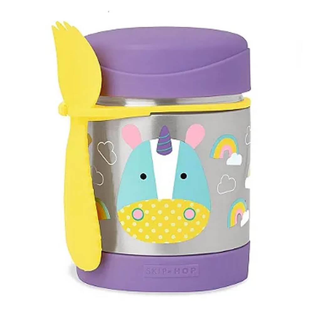 Encontraproduto.com.br - Pote Térmico com Talher Zoo Unicórnio Skip Hop