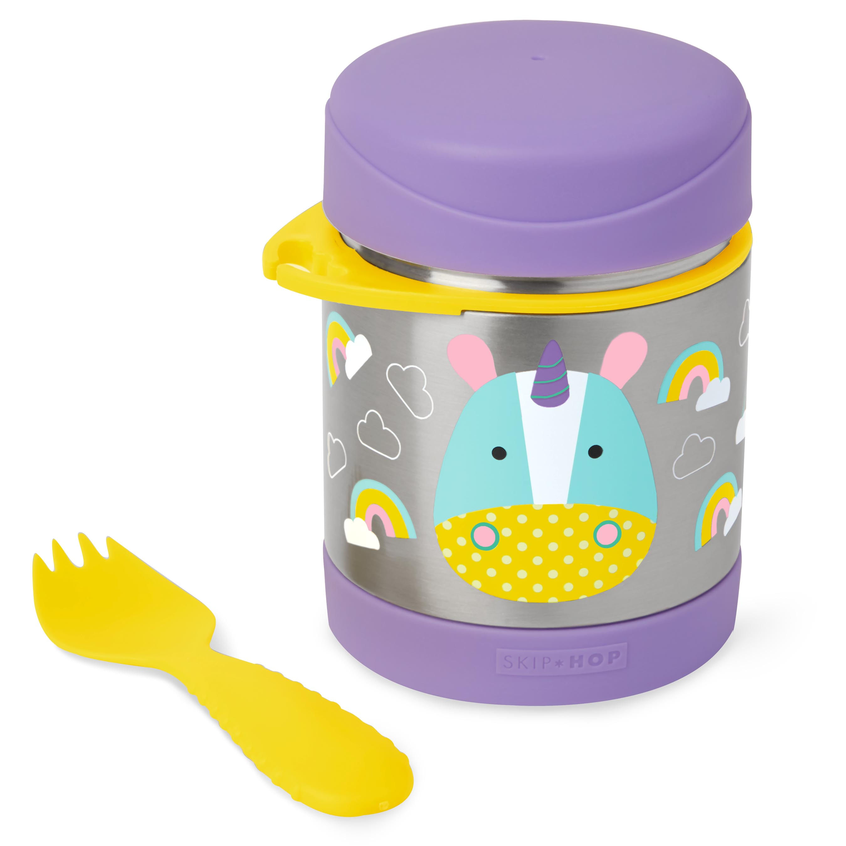 Encontraproduto.com.br - Pote Térmico com Talher Zoo Unicórnio Skip Hop
