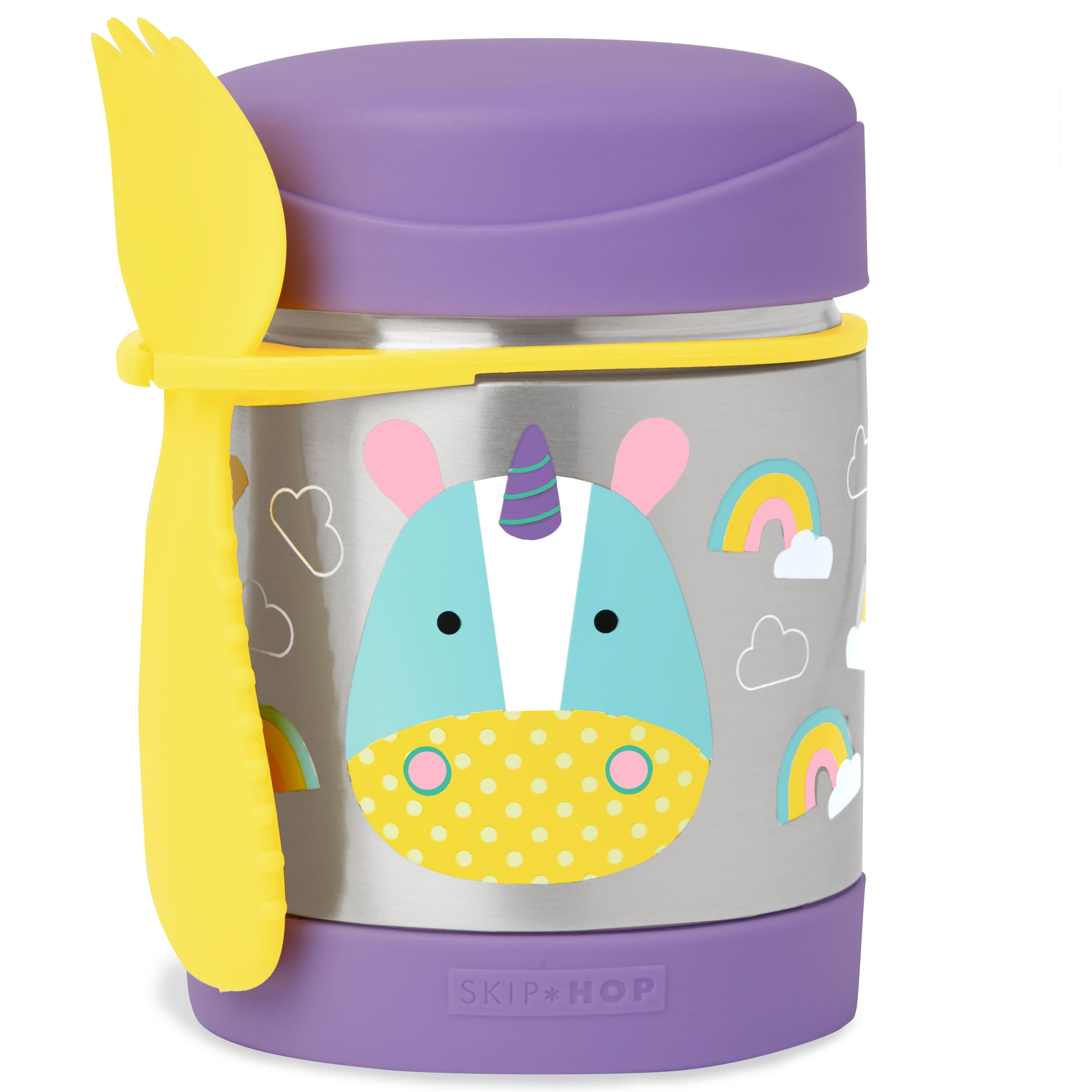 Encontraproduto.com.br - Pote Térmico com Talher Zoo Unicórnio Skip Hop