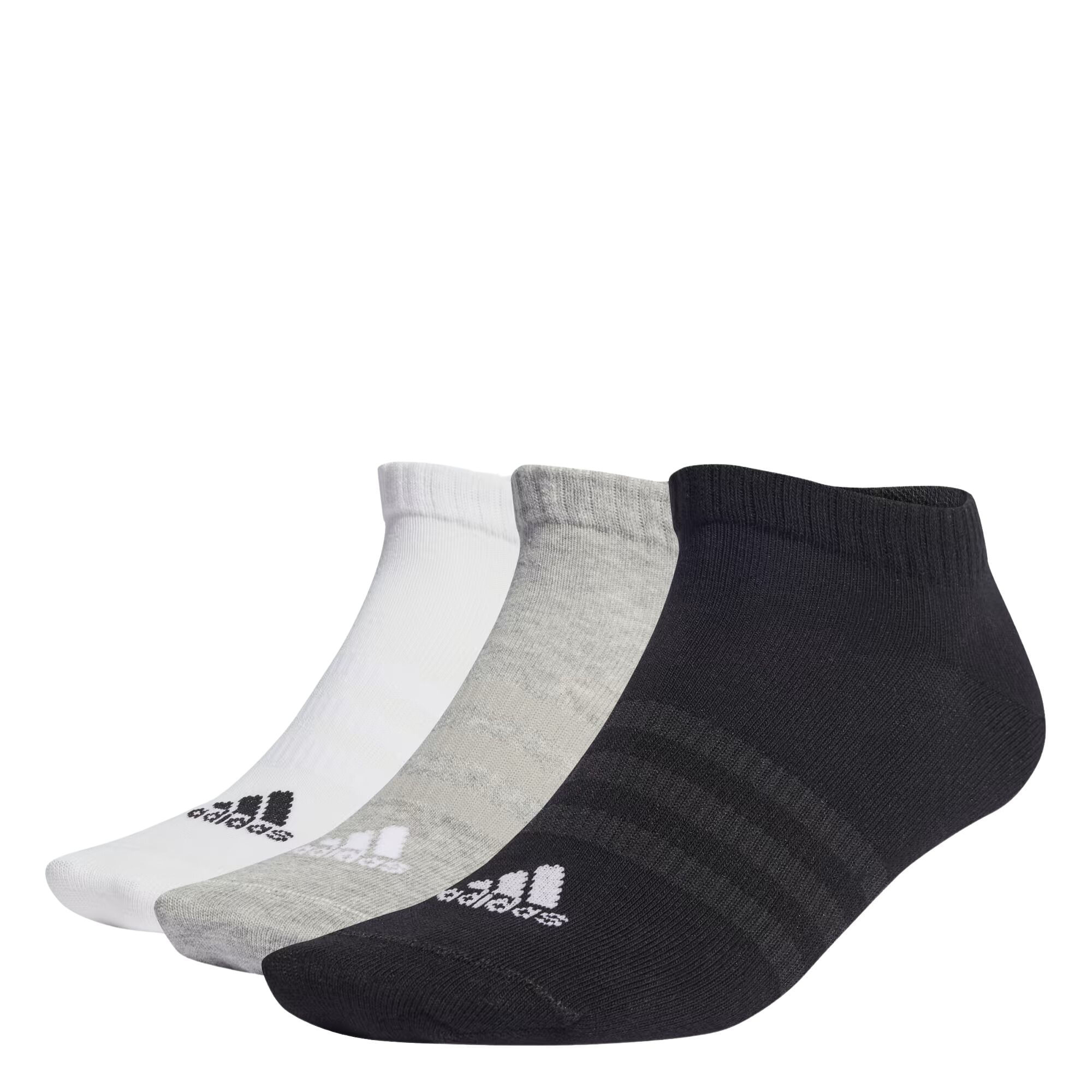 Meia Cano Baixo Adidas Sportswear No Show 3 Pares Unissex - Cinza/Preta