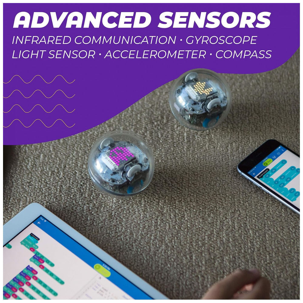Encontraproduto.com.br - Bola Robô Habilitada para Aplicativo com Sensores Programáveis e Matriz de LED, Sphero BOLT