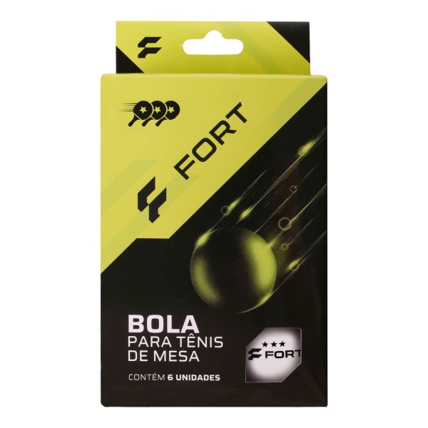 Encontraproduto.com.br - Bolinha Tênis de Mesa Fort 3 Estrelas Com 6 Unidades Unissex - Branca