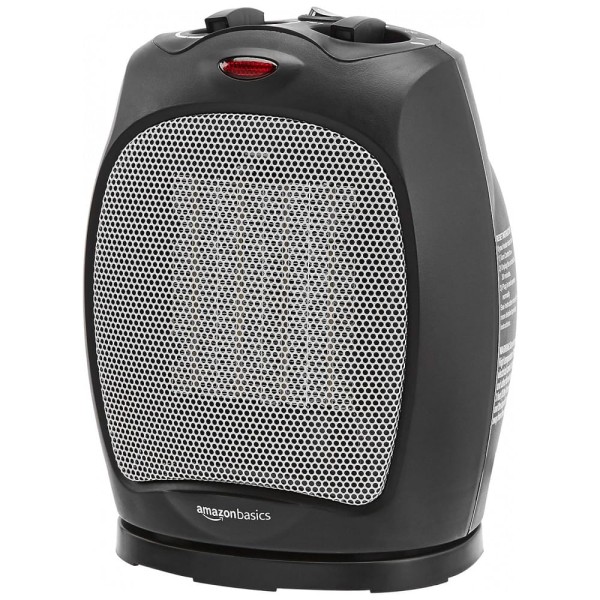 Aquecedor Elétrico Portátil Silencioso com Termostato Ajustável, 1500W 110V, Amz DQ1928 Y, Preto