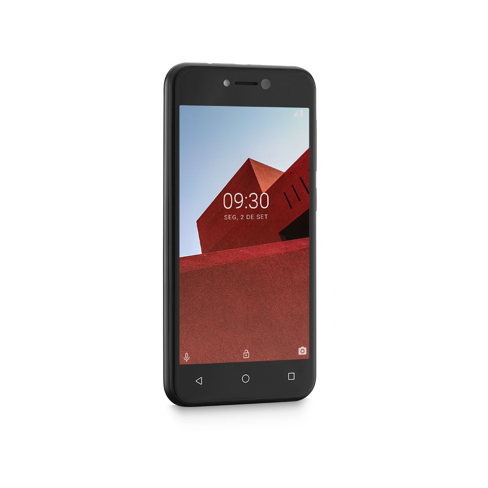 Encontraproduto.com.br - Smartphone Multilaser E 3G 32GB - 5.0 pol. Dual Chip - 5MP + 5MP Android 8.1 (Go edition) Quad Core - Preto - P9128OUT [Reembalado]