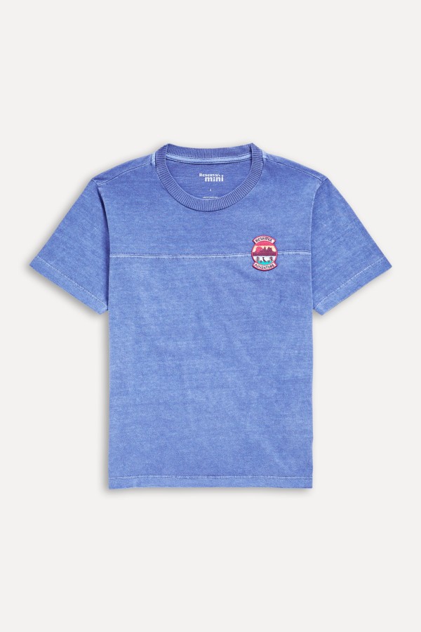 Camiseta Mini Recortes Estonado E Patch