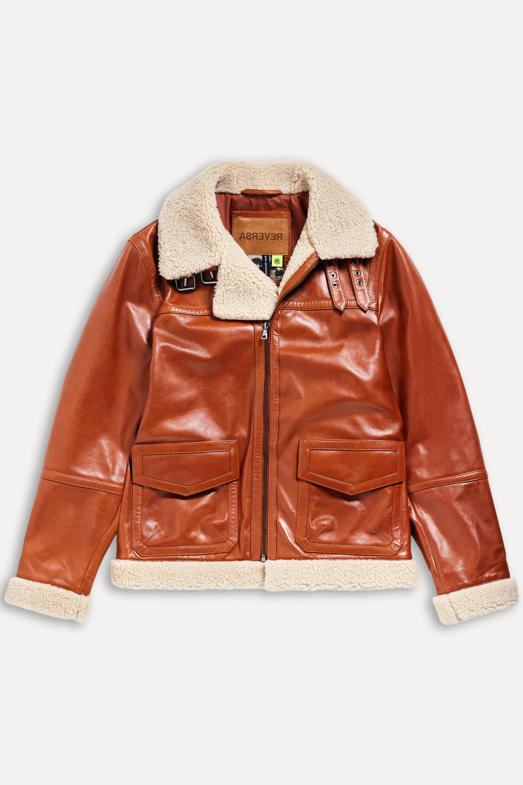 Encontraproduto.com.br - Casaco Couro Com Sherpa