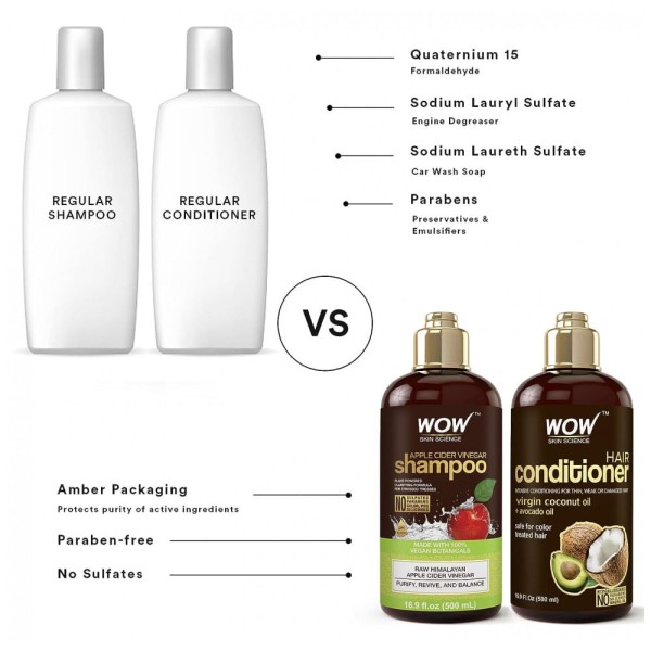 Encontraproduto.com.br - Shampoo e Condicionador Óleo de Coco e Abacate Virgem Reduz a Coceira Caspa e Frizz 500ml, BUYWOW B07HRNLW6V, Marrom Escuro