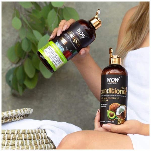 Encontraproduto.com.br - Shampoo e Condicionador Óleo de Coco e Abacate Virgem Reduz a Coceira Caspa e Frizz 500ml, BUYWOW B07HRNLW6V, Marrom Escuro