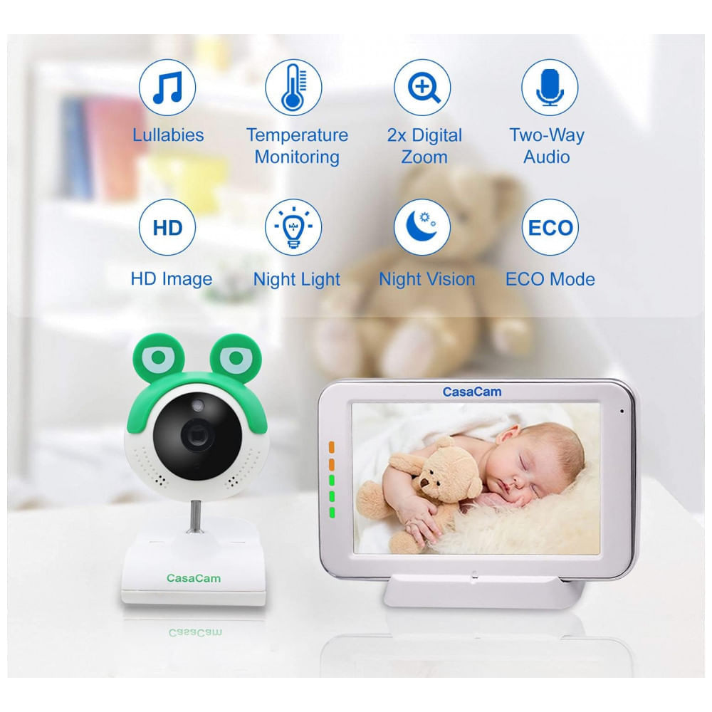 Encontraproduto.com.br - Babá Eletrônica BM240 com Câmera HD de Digital, Canções e Visão Noturna, CASACAM, Branco