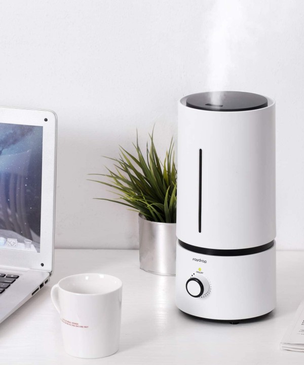 Encontraproduto.com.br - raydrop Mini Umidificador Ultrassônico Portátil 1.7L, c, Desligamento Automático, Silencioso, Branco