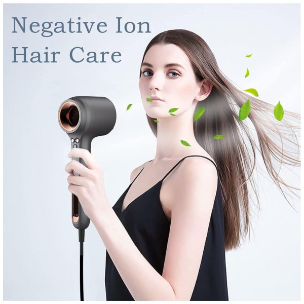Encontraproduto.com.br - Secador de Cabelo Profissional com 3 Velocidades e 3 Temperaturas, 1400W, SKANWEN, Cinza
