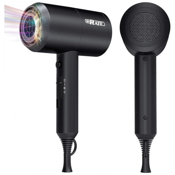 Encontraproduto.com.br - SHRATE Secador de Cabelo Profissional com 3 Temperaturas e 2 Velocidades, 1800W, Preto