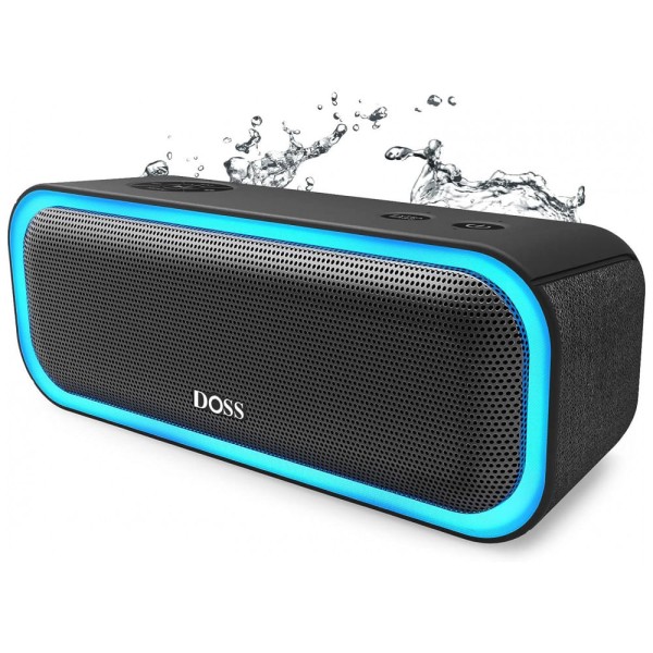 Encontraproduto.com.br - Caixa de Som Bluetooth sem Fio Portátil à va d IPX5, 20W, até 20H, DOSS SoundBox Pro, Preto
