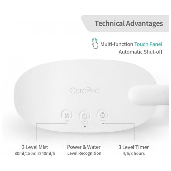 Encontraproduto.com.br - Umidificador Ultrassônico Portátil 2.8L, com Desligamento Automático, Silencioso, 110v, CAREPOD 21P, Branco