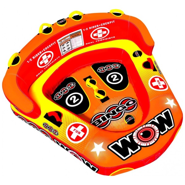 Encontraproduto.com.br - Boia Rebocável Inflável Para 2 Pessoas, Resistente, WOW SPORTS, Vermelho