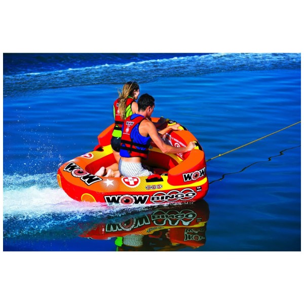 Encontraproduto.com.br - Boia Rebocável Inflável Para 2 Pessoas, Resistente, WOW SPORTS, Vermelho