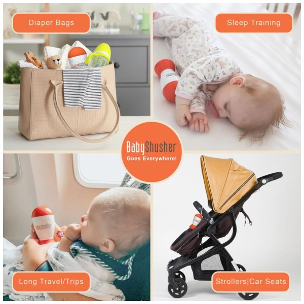 Encontraproduto.com.br - Máquina de Som Ruído para Bebês Recém Nascidos com Luzes, BABY SHUSHER ILBSHU, Laranja