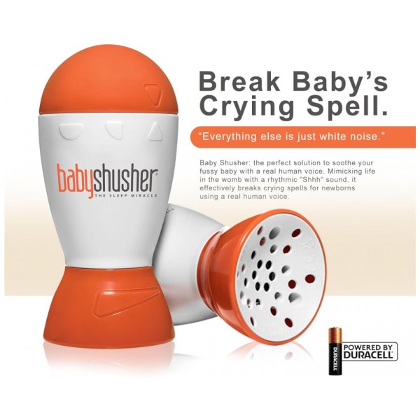 Encontraproduto.com.br - Máquina de Som Ruído para Bebês Recém Nascidos com Luzes, BABY SHUSHER ILBSHU, Laranja