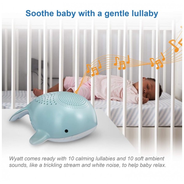 Encontraproduto.com.br - Máquina de Som Ruído para Bebês Recém Nascidos com Luzes, Baleia, VTECH BC8312, Azul
