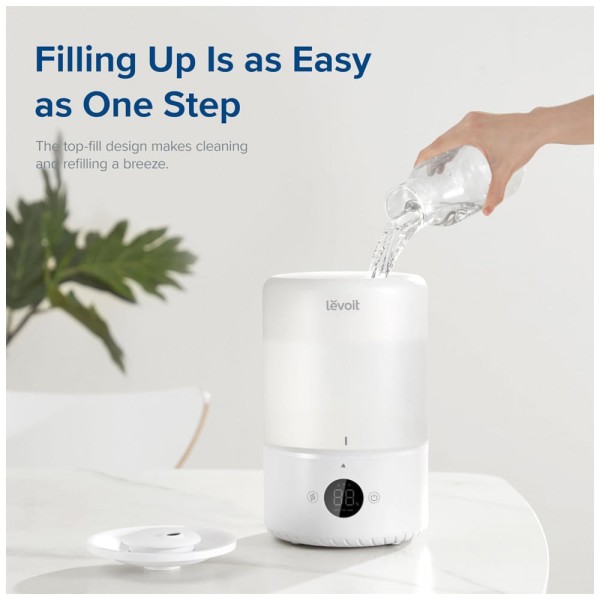 Encontraproduto.com.br - Umidificador Ultrassônico Portátil 3L até 25H, Área até 26 m2, 110v, LEVOIT Dual 200S, Branco