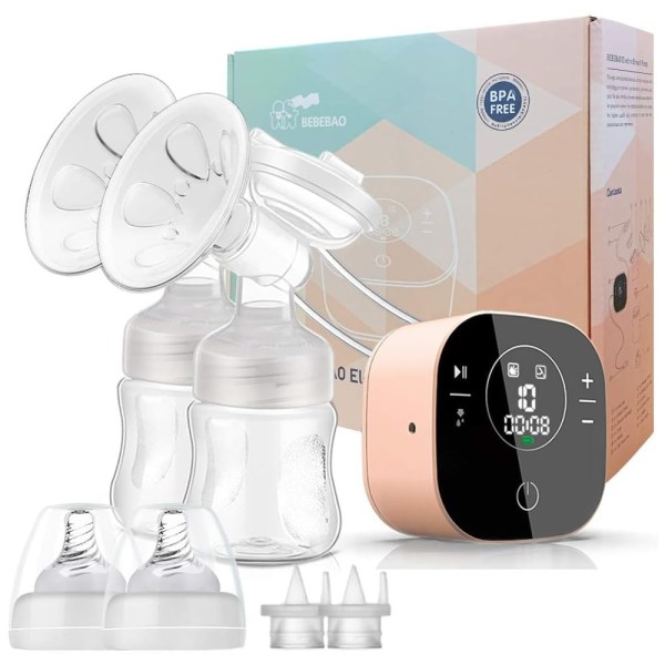 Encontraproduto.com.br - YOUHA Bomba Tira Leite Dupla Elétrica com 2 Modos e 10 Níveis de Sucção Forte Ultra Silenciosa