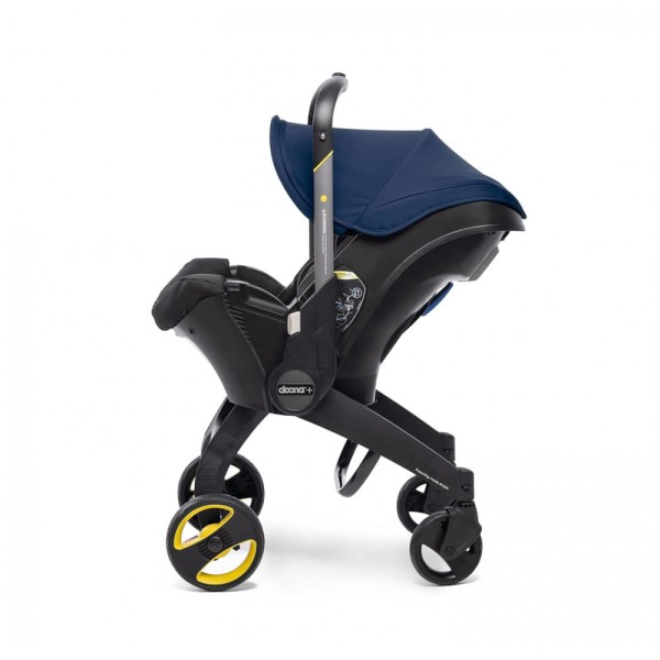 Encontraproduto.com.br - Cadeira de Bebê para Carro 2 em 1 com Rodas para Transporte e Cinto Reforçado, Ideal para Recém Nascidos, DOONA, Azul