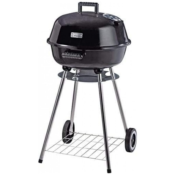 Encontraproduto.com.br - Churrasqueira a Carvão Serve 9 Porções com Tampa e Design Estável, DUKE GRILLS, Preto