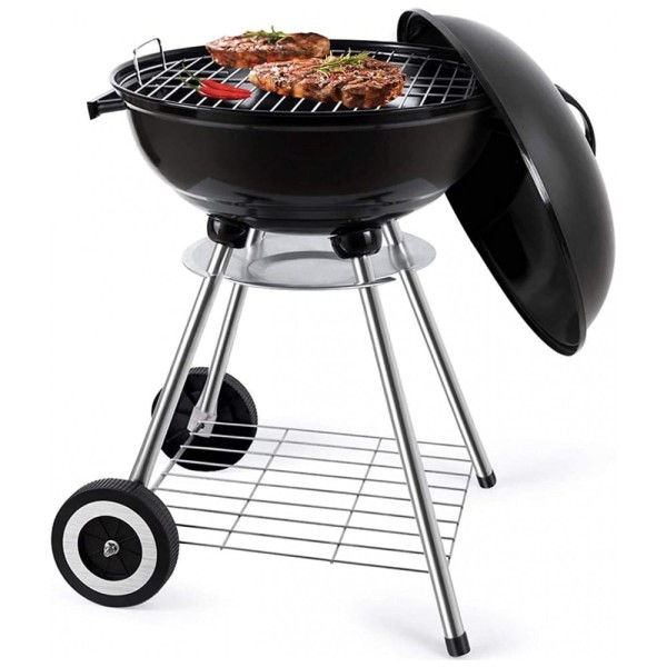 Encontraproduto.com.br - Churrasqueira a Carvão Serve 9 Porções com Tampa e Design Estável, DUKE GRILLS, Preto