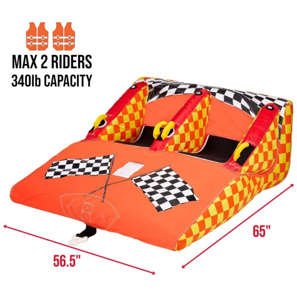 Encontraproduto.com.br - Boia Rebocável Aquática para 3 Pessoas, SUNNY FUN, Laranja