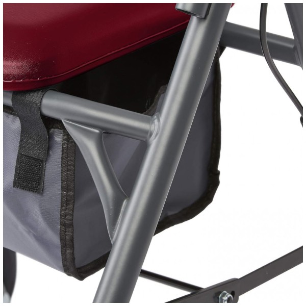 Encontraproduto.com.br - Andador Adulto Idoso com Apoio de Braço, Assento Acolchoado e Cesto, Suporta até 136 Quilos, Vermellha, MEDLINE MDS86850ESAR, Vermelho