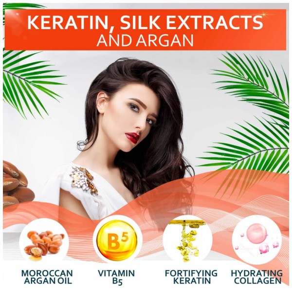 Encontraproduto.com.br - Belisso Shampoo e Condicionador com Queratina e óleo de Argan Marroquino para Cabelos Secos e sem Brilho, BELLISSO, Laranja
