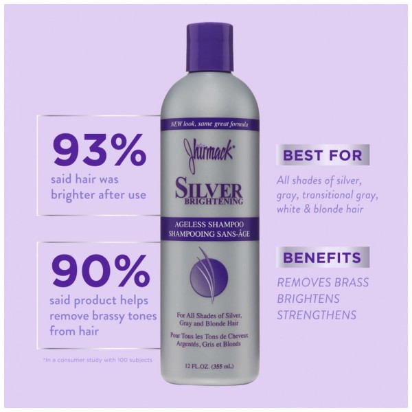 Encontraproduto.com.br - Shampoo e Condicionador 355 ml para Todos os Tipos de Cabelo Platinados, Grisalhos e Loiros, JHIRMACK Jparent, Violeta