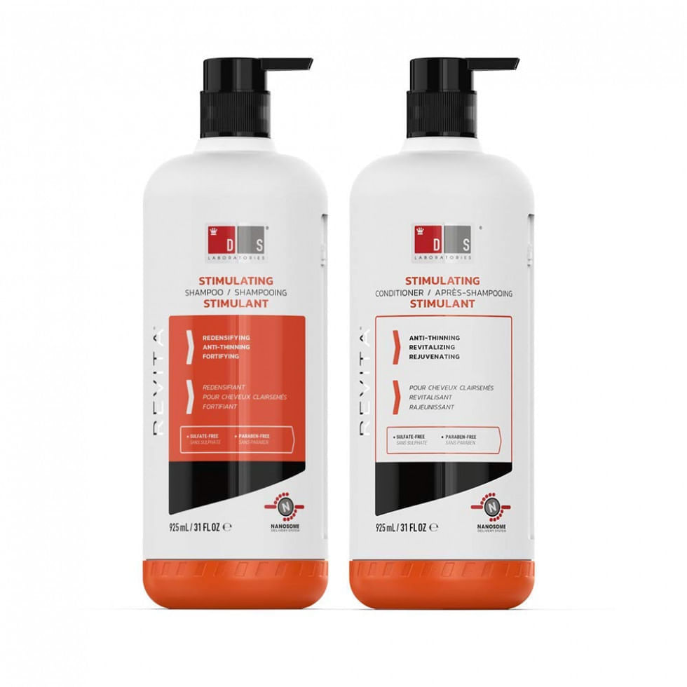 Revita Shampoo e Condicionador 205 ml para Cabelos Finos sem Volume e Espessamento para Homens e Mulheres, DS LABORATORIES, Branco
