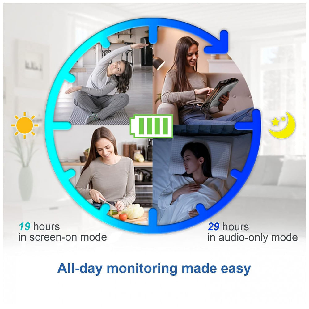 Encontraproduto.com.br - Babá Eletrônica Alcance 90 m2, Monitor 270 com Sensor de Temperatura e Canções, VTECH VM923 2, Branco