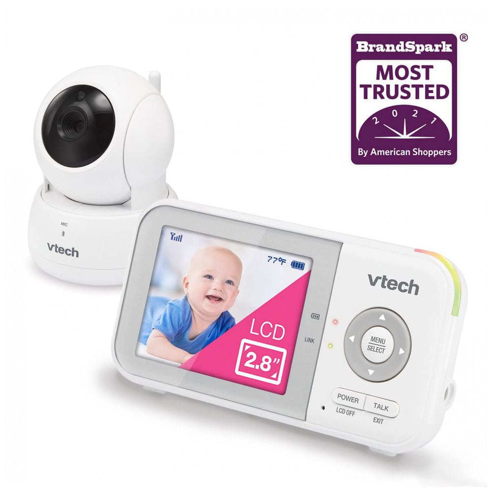 Encontraproduto.com.br - Babá Eletrônica Alcance 90 m2, Monitor 270 com Sensor de Temperatura, Canções e Modo de Economia de Energia, VTECH VM923, Branco