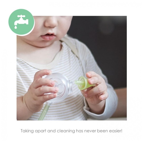 Encontraproduto.com.br - Aspirador Nasal Elétrico para Bebê Nosiboo com Níveis de Sucção Ajustável, 110V Azul