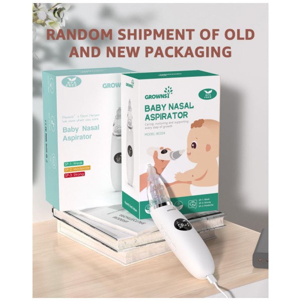 Encontraproduto.com.br - Aspirador Nasal Elétrico para Bebê HITOMI Recarregável e Automático com Sons, Branco e Verde