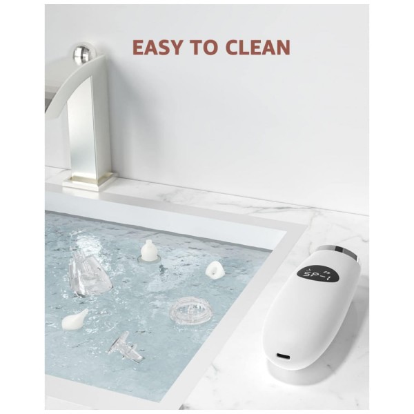 Encontraproduto.com.br - Aspirador Nasal Elétrico para Bebê GROWNSY Recarregável e Automático com Sons Relaxantes, Branco