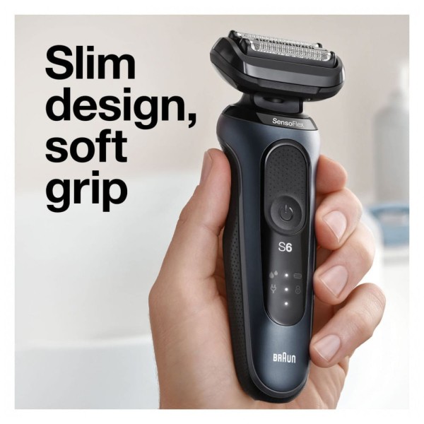 Encontraproduto.com.br - Barbeador Elétrico Masculino Portátil Braun 6075cc com com Aparador de Barba, SmartCare e Estojo de Couro, Preto