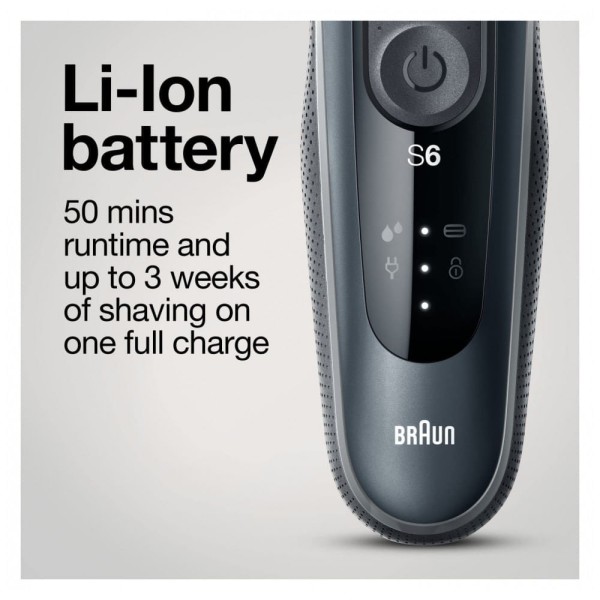 Encontraproduto.com.br - Barbeador Elétrico Masculino Portátil Braun 6075cc com com Aparador de Barba, SmartCare e Estojo de Couro, Preto