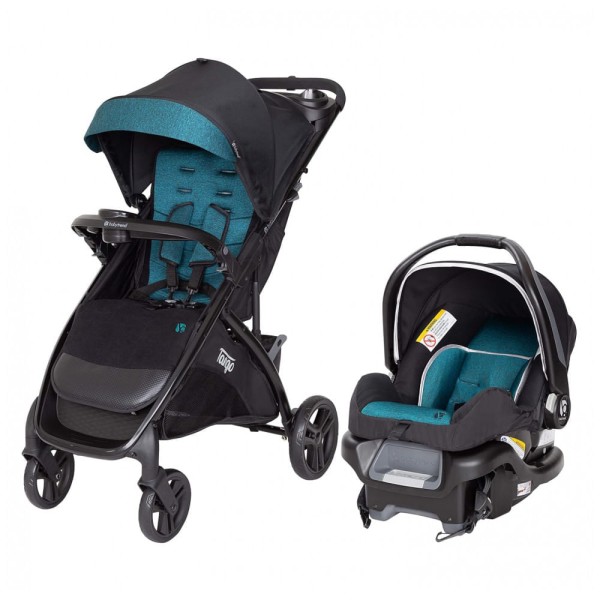 Encontraproduto.com.br - Carrinho de Bebê com Cadeira para Carro Baby Trend Tango com Posição de Reclinação Ajustáveis, Preto e Azul