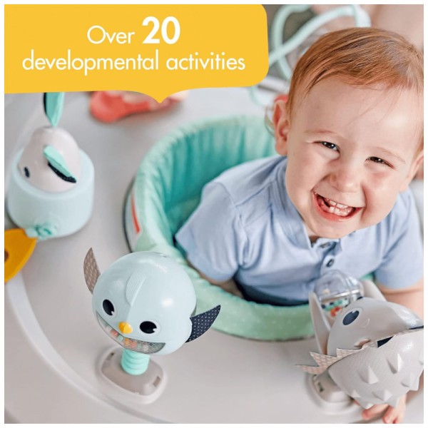 Encontraproduto.com.br - Andador Infantil Interativo 4 em 1 com 20 Atividades para até 15kg, Tiny Love, Cinza