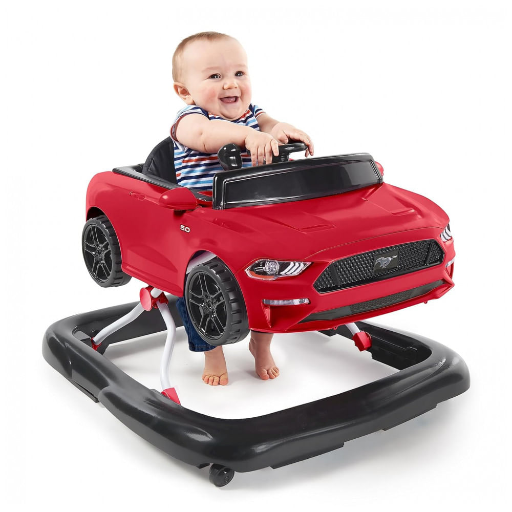 Encontraproduto.com.br - Andador Infantil Interativo 4 em 1 com Atividades e Assento Ajustável para 6 Meses ou Mais, Bright Starts, Vermelho